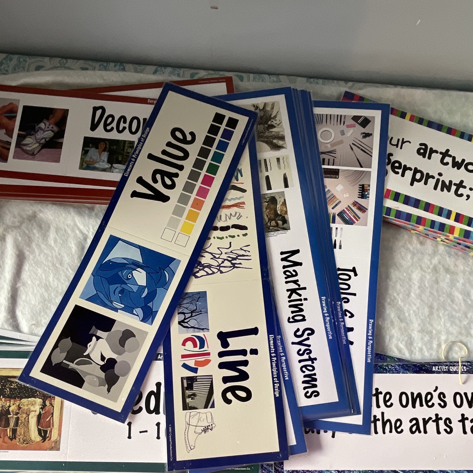 Art Educational Cards Set, Children’s Style, Multicolor Classroom Teaching