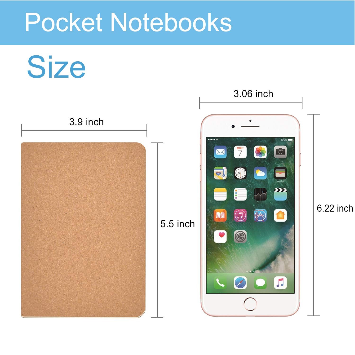 12 Pack A6 Kraft Paper Small Notebooks Bulk, 4×6 Pocket Notebook with 60 Line…