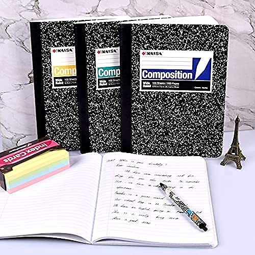College Ruled Composition Notebook Set 4 Pads 100 Sheets 9.75×7.5 USA Made