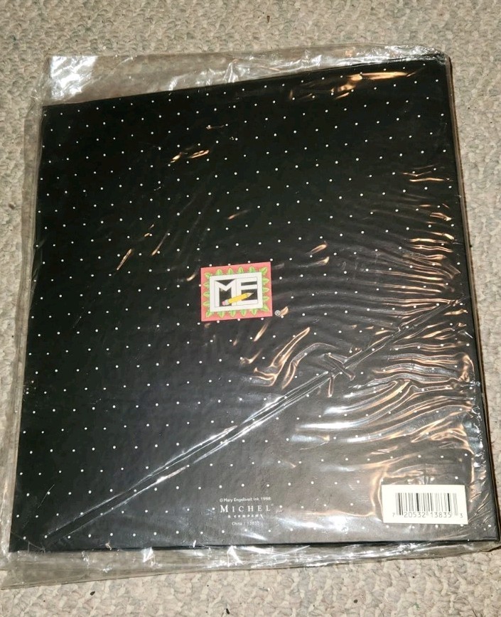 1998 Mary Engelbreit Michael & Co 3 Ring Binder Marcel Proust Girl Black Tree