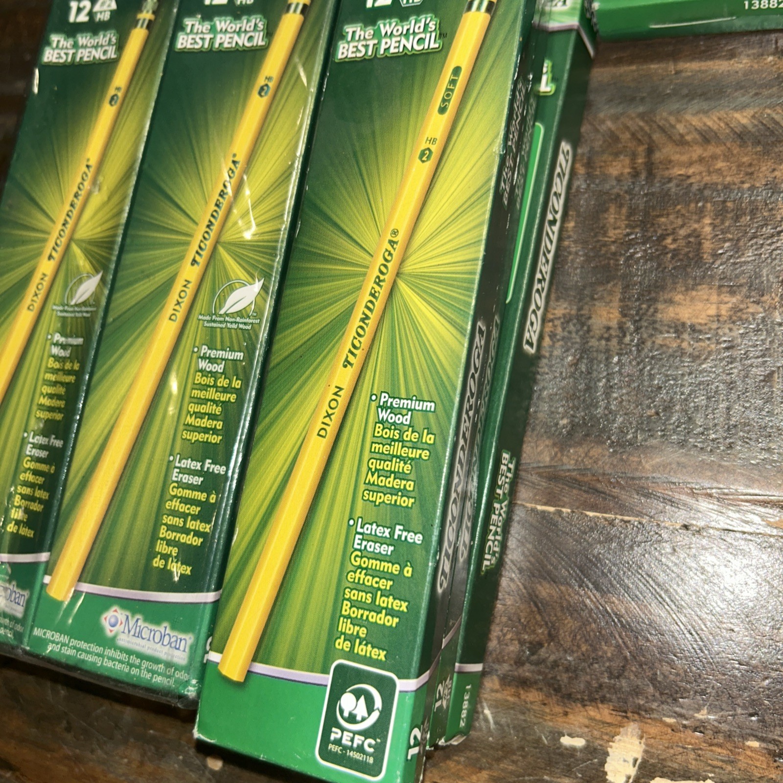 Vintage Dixon Ticonderoga 13882 Pencils No 2/HB Soft 10 Boxes 120 Count USA Made