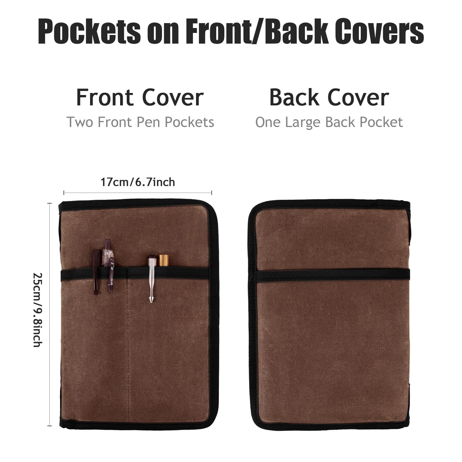 Field Notes Notebook Cover for 6.7 X 9.8 Inch x inches, Dark brown