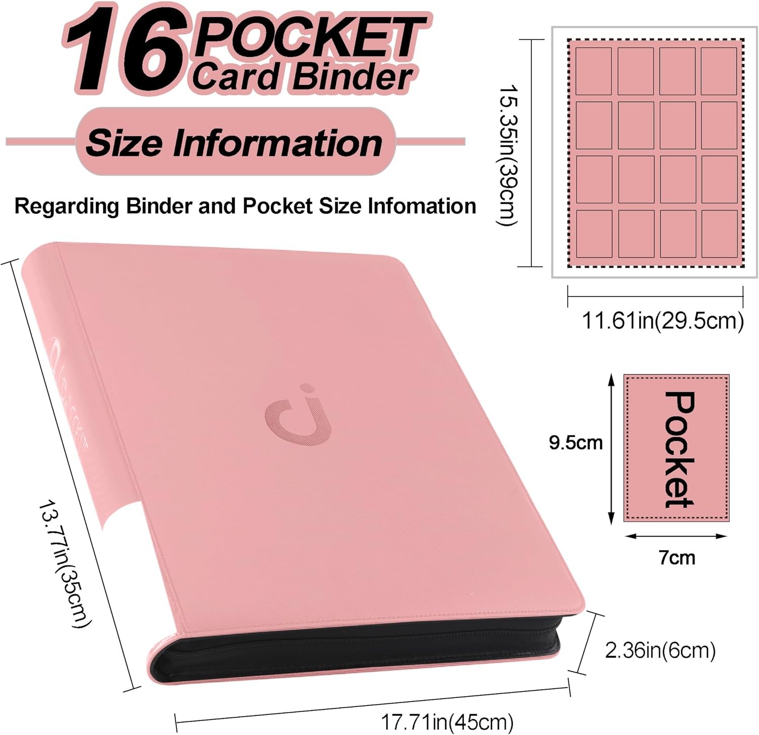 Premium Card Binder 16 Pocket – Fits 1600 Cards，4X4 Ringless Card Album w