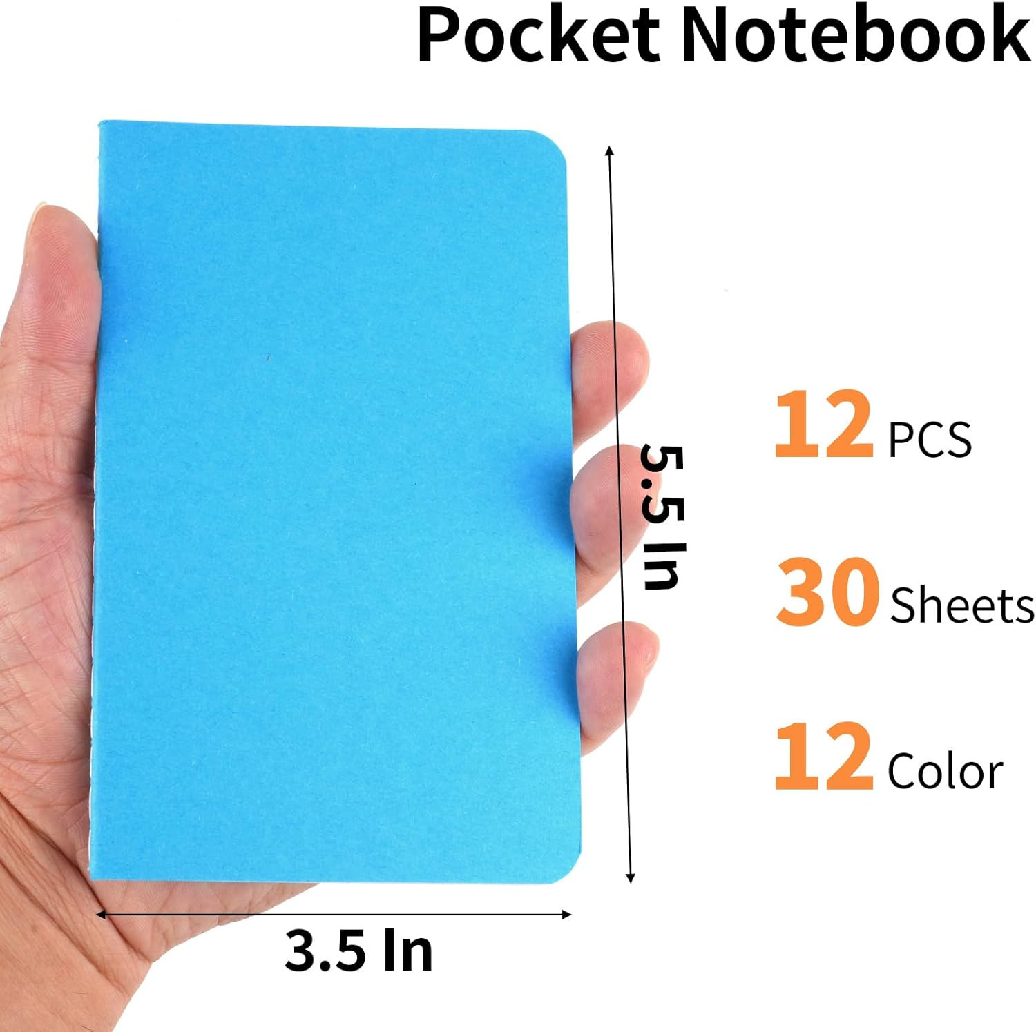 12 Pack Mini Pocket Notebook, 3.5 X 5.5 Inch Lined Small Journals for Kids, Colo