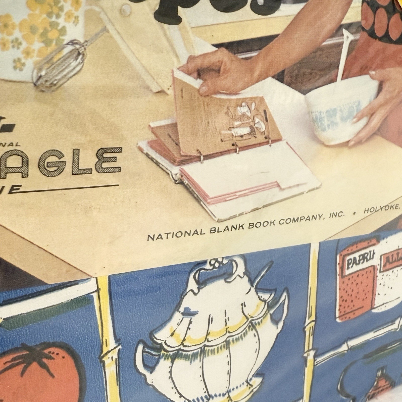 Vintage My Favorite Recipes Binder Eagle National Blank Book Retro MCM Kitchen