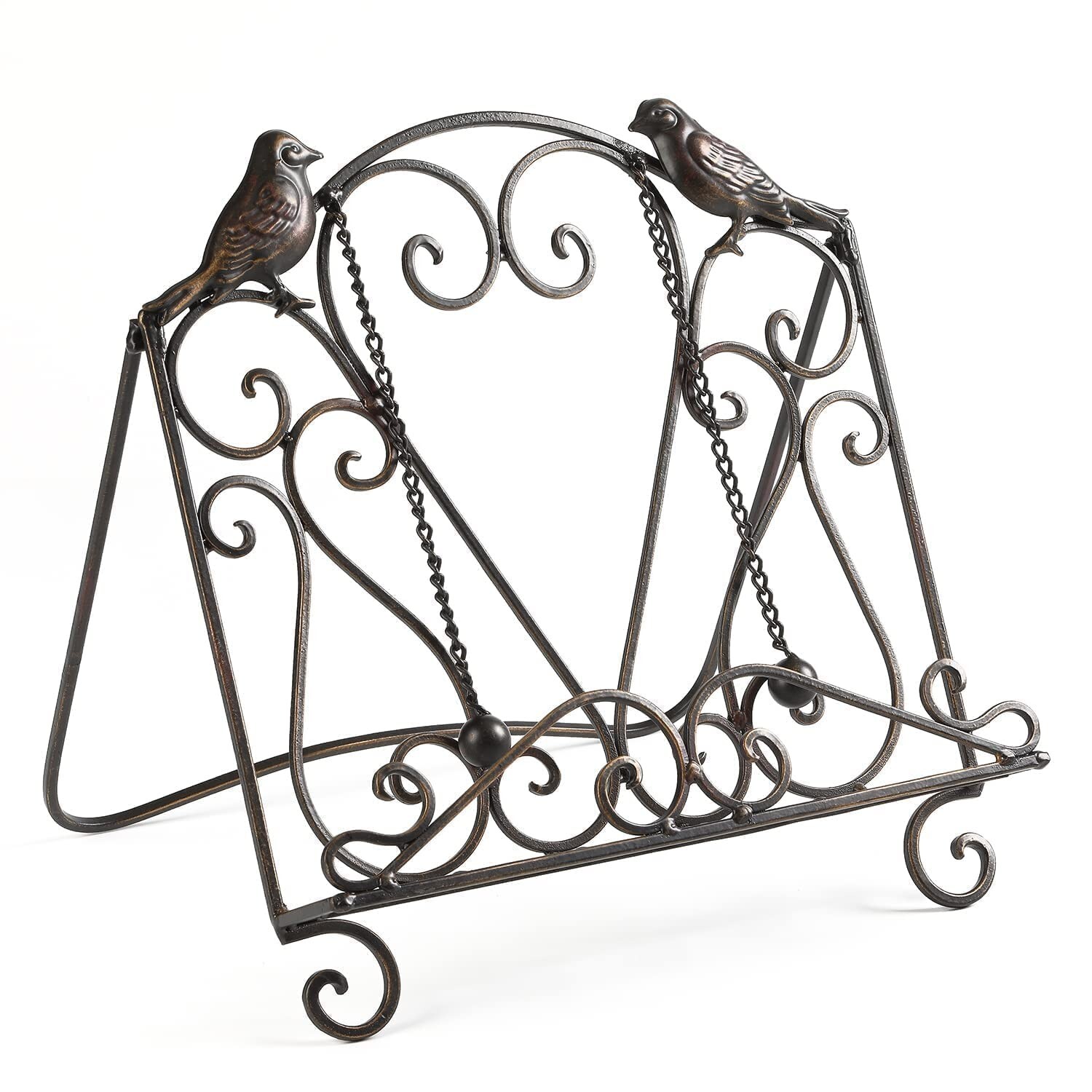 Metal Cookbook Stand Clearance Recipe Book Holder for Kitchen (Birds/Vintage …