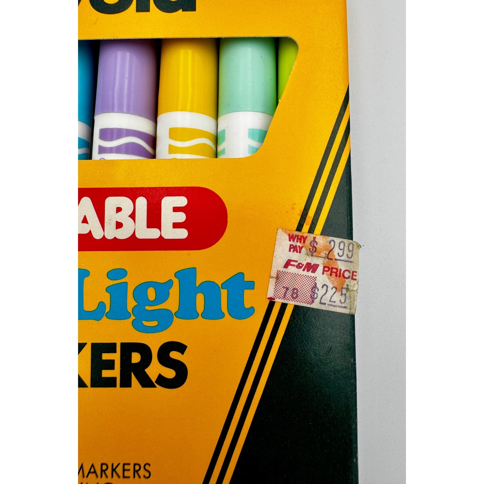 Vintage 1987 Crayola Soft & Light Washable Markers 8 Pack Broad Line NOS Dried