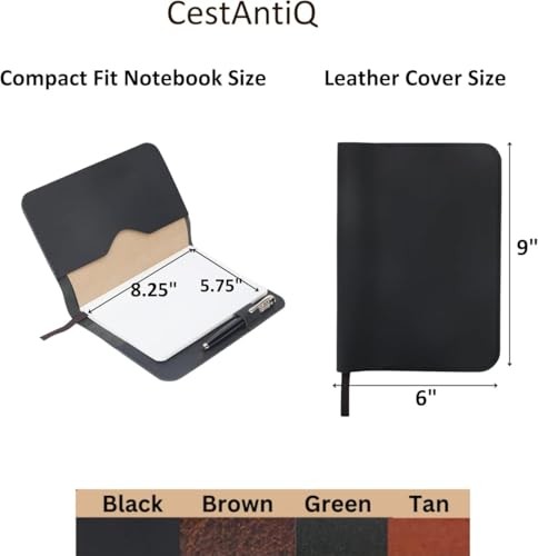 A5 Leather journal cover, Refillable Journal Cover for Large and Medium Green