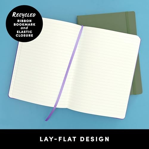 Recycled Journal Notebook, (), 160 Pages, Medium 5.6 in x 8 in Lined Dark Blue