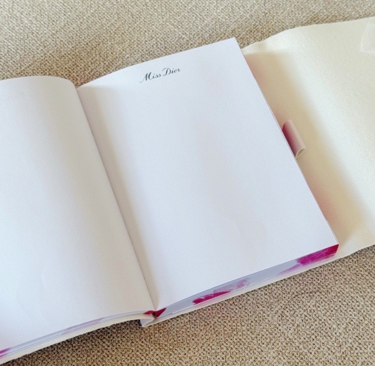 Dior Beauty Miss Dior Ribbon Tie Soft Cover Notebook / Book / Diary & Pencil Set