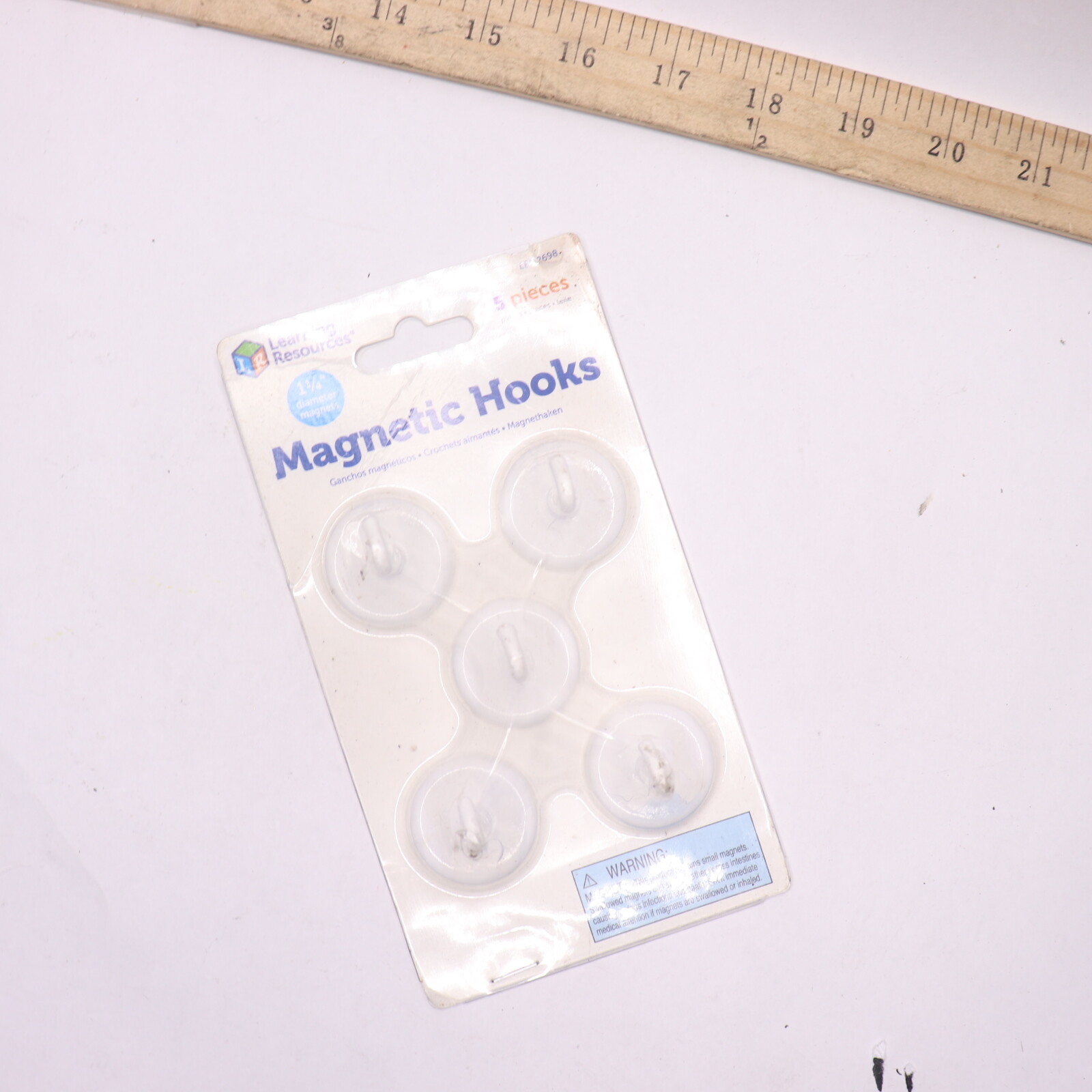 (5-Pk) Learning Resources Magnetic Hooks Classroom and Home Office Supplies
