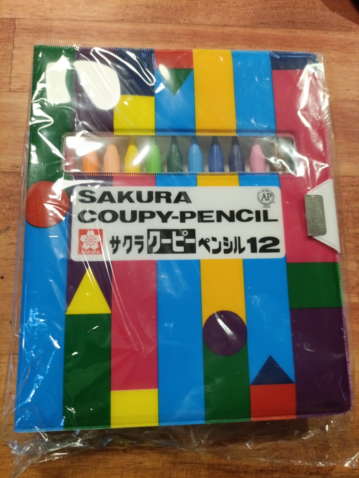 SAKURA COUPY-PENCIL 12 Colors Set with Case New Made in Japan School Art Supply
