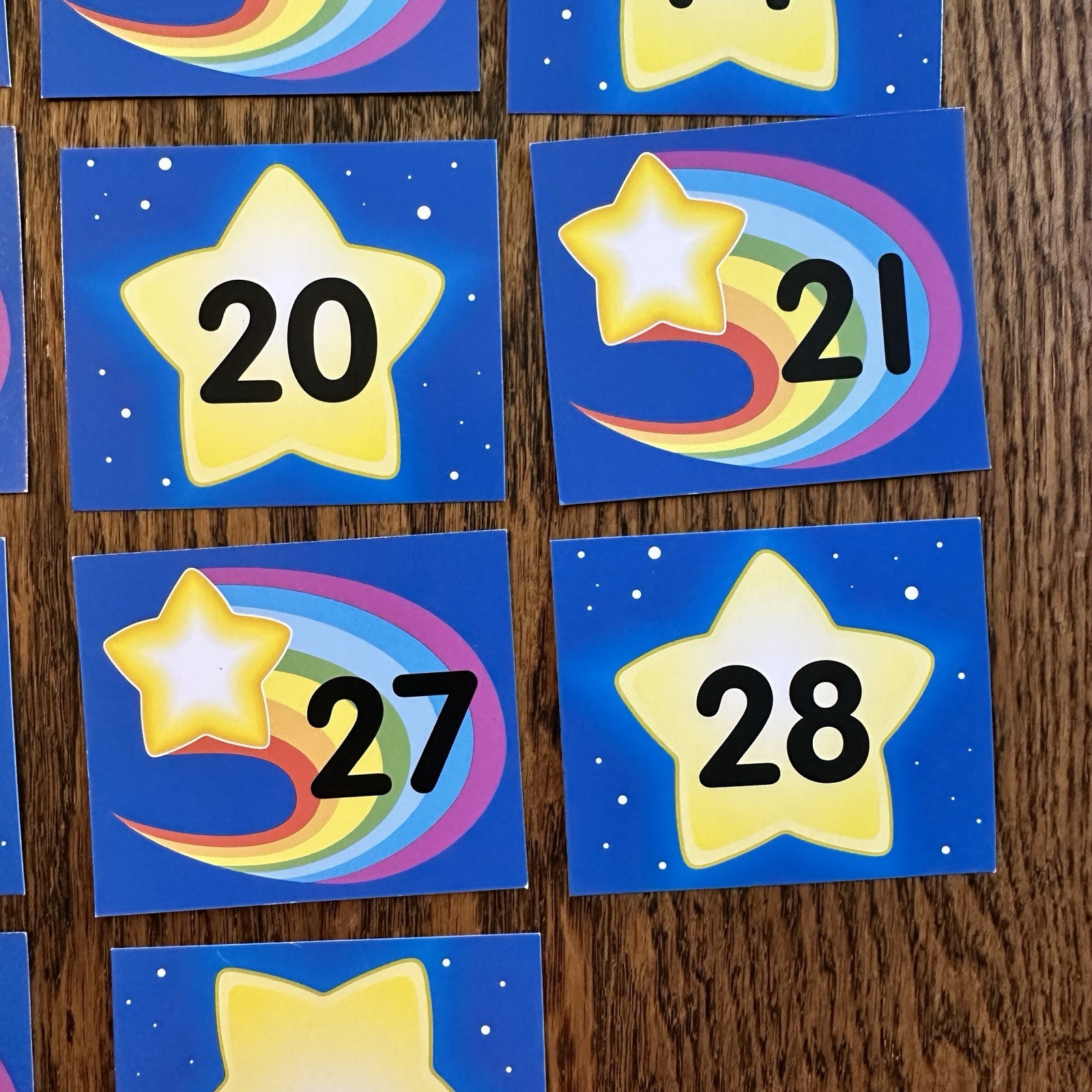 Vtg Carson Dellosa 90s Y2K Calendar Pieces Double Sided Star Rainbow Everyday
