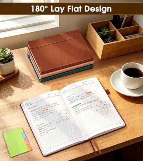 Journal Notebook, A5 Hardcover Leather Journals for Writing, 160 Lined Brown