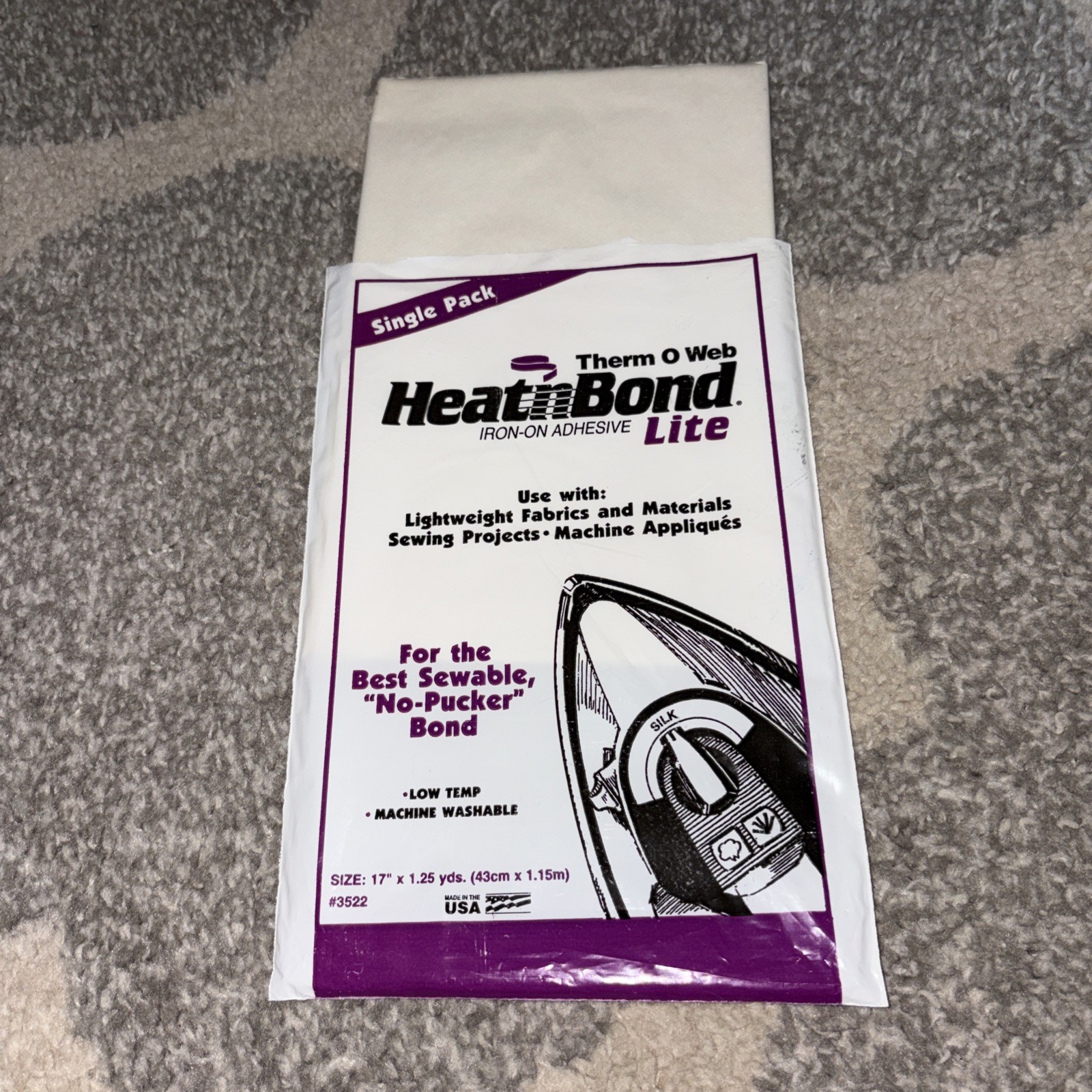 Unused Open Package Heat n Bond Lite Iron On Adhesive 17″ x 1.25 Yards