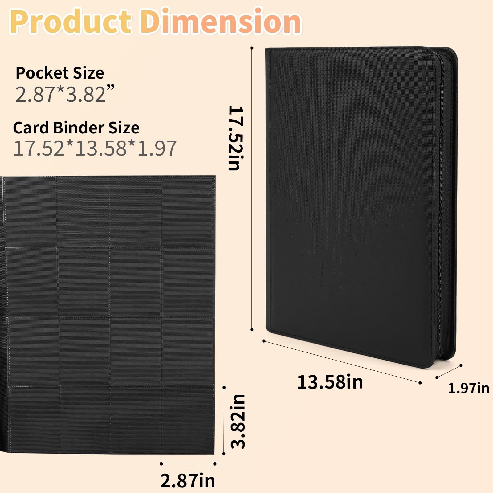 Premium 1000+ Pockets Trading Card Binder, 16-Pocket Ringless Side-Loading Al…