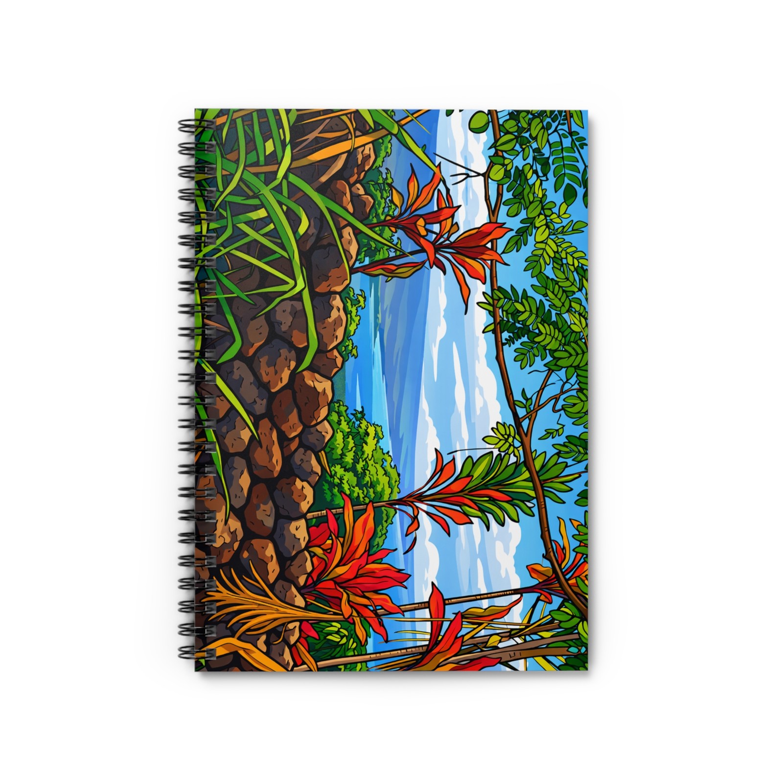Hawaiian Tropical Beach Landscape Spiral Notebook