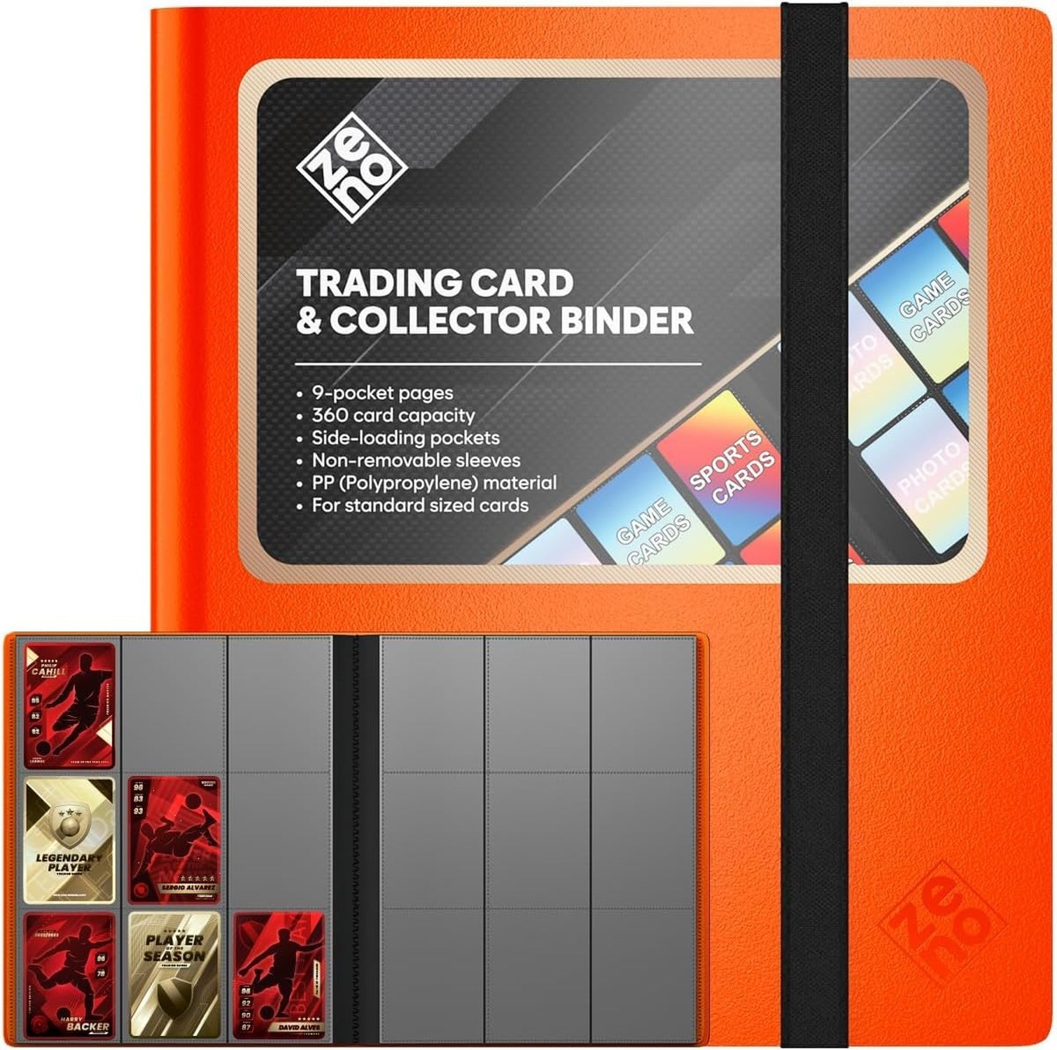 Trading Card Binder 9 Pocket, Card Collection Binder with 360 Capacity, Side …