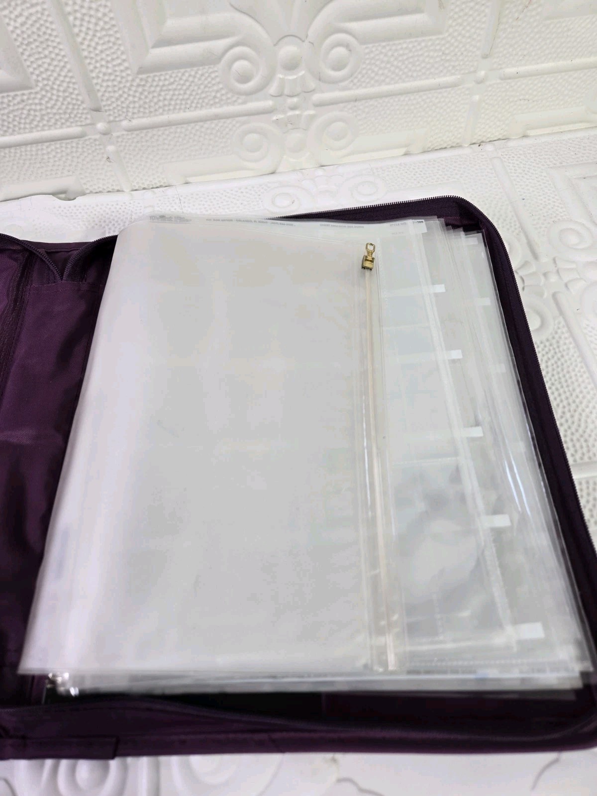 VTG 1991 Mead Five Star Purple Zippered 3 Ring Binder Notebook W/ PVC Sleeves