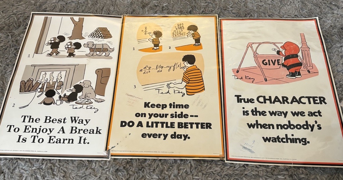 Positive Attitude Posters #294 #292 #347 Classroom Teacher VTG Laminated LOT