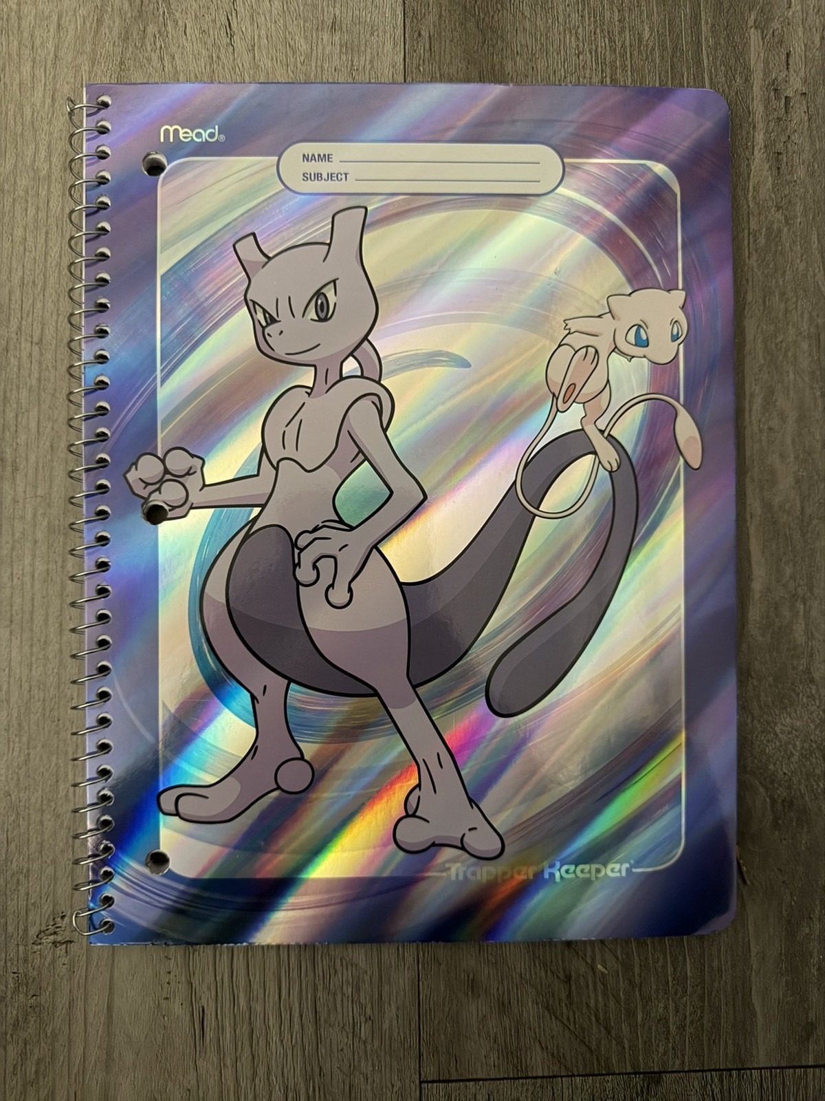 Mead Trapper Keeper Pokémon Mewtwo & Mew Holographic Notebook TARGET EXCLUSIVE