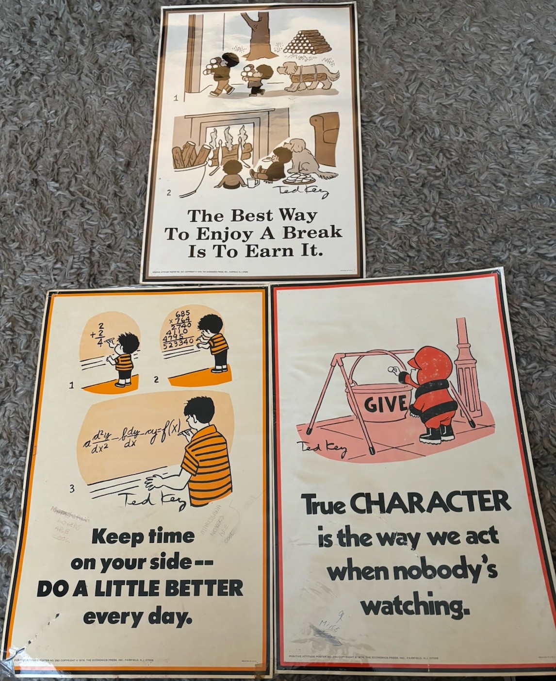 Positive Attitude Posters #294 #292 #347 Classroom Teacher VTG Laminated LOT