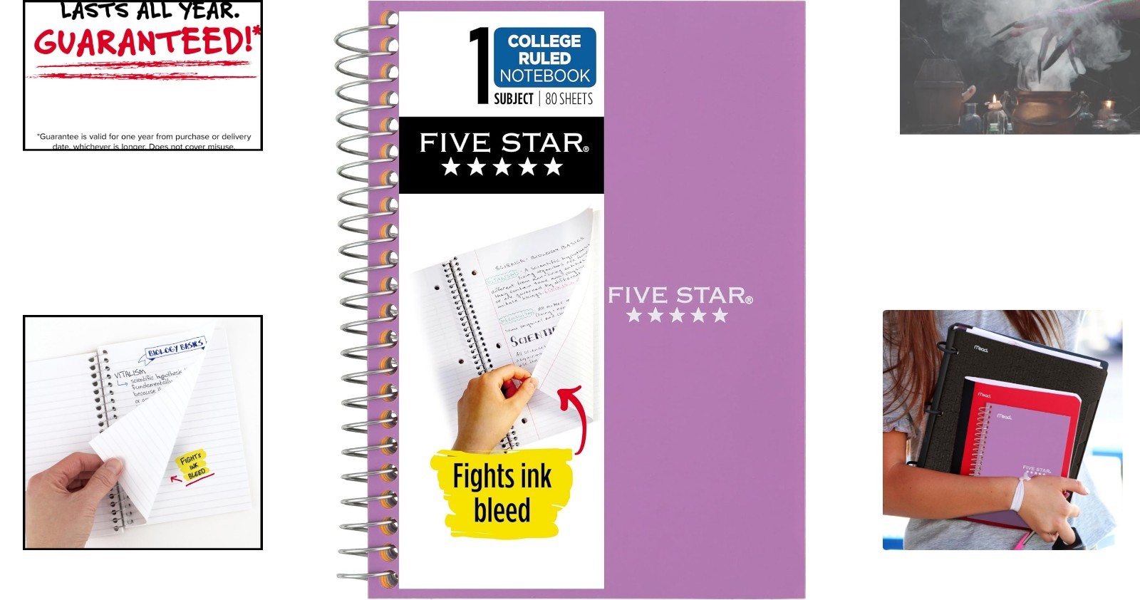 Stylish Amethyst Purple Spiral Notebook, 1 Subject, 80 Pages, Guaranteed Lasting