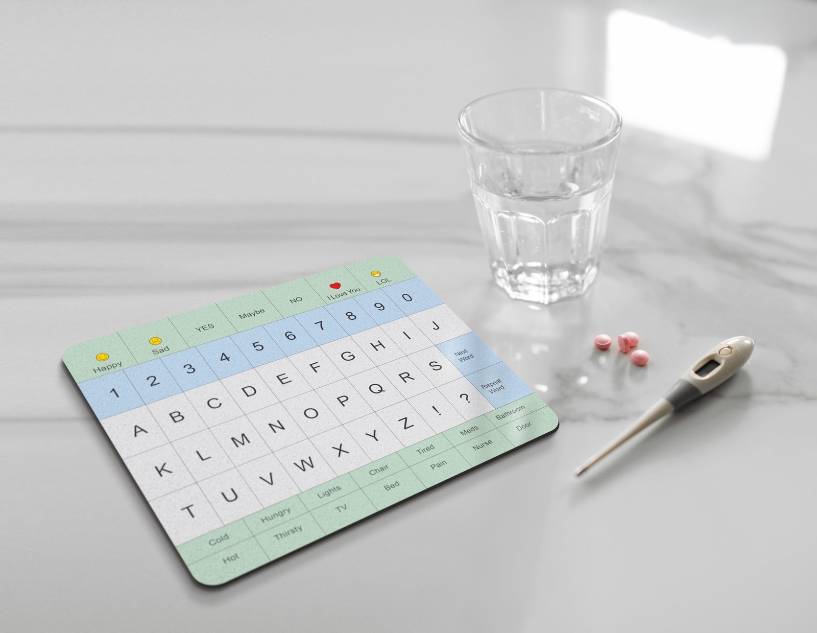 Communication Board For Adults- Non-Slip, Portable Letter Chart for Non-Verba…