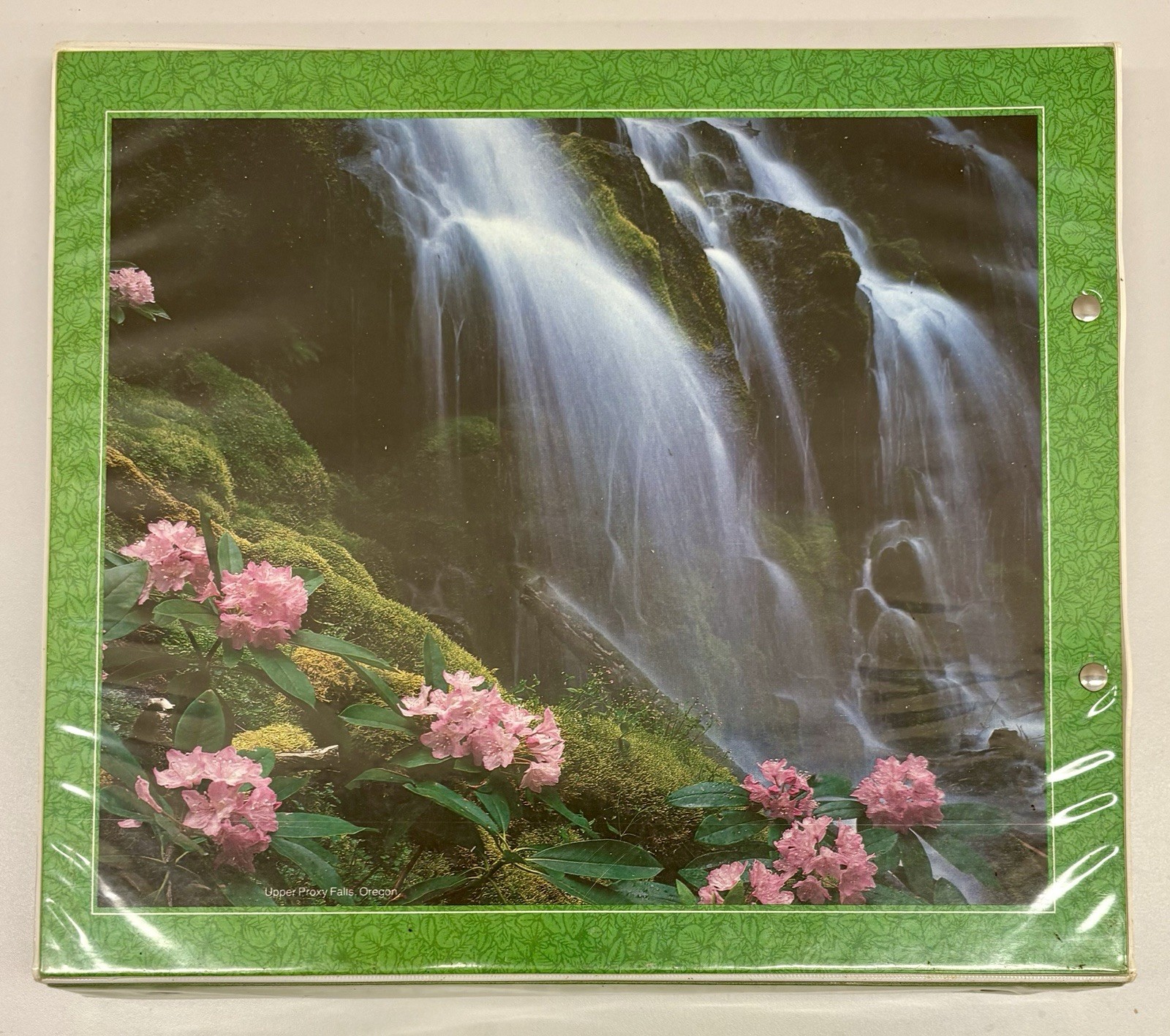 Vintage 80’s Mead Trapper Keeper Notebook – Waterfall Landscape Scene 29096 Pad