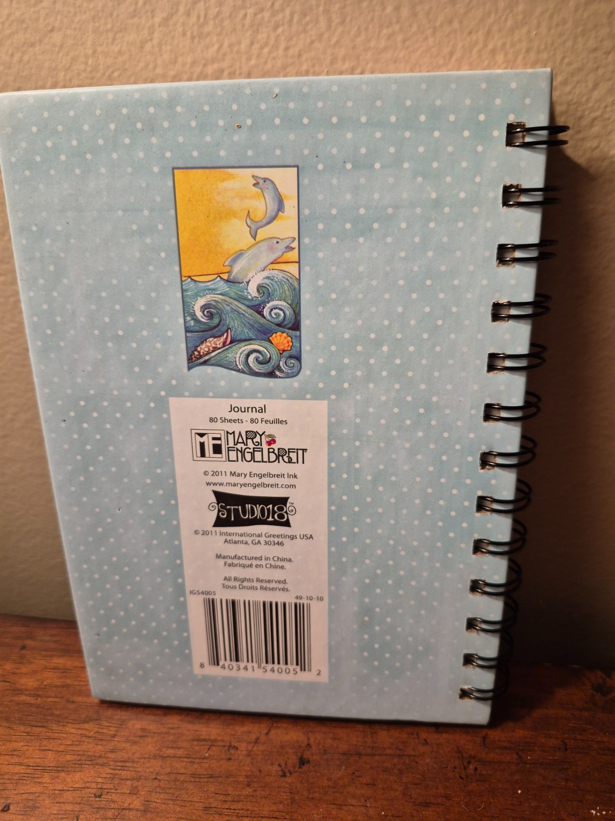 Mary Engelbreit 2011 lined paper journal with seahorse and child beach scene