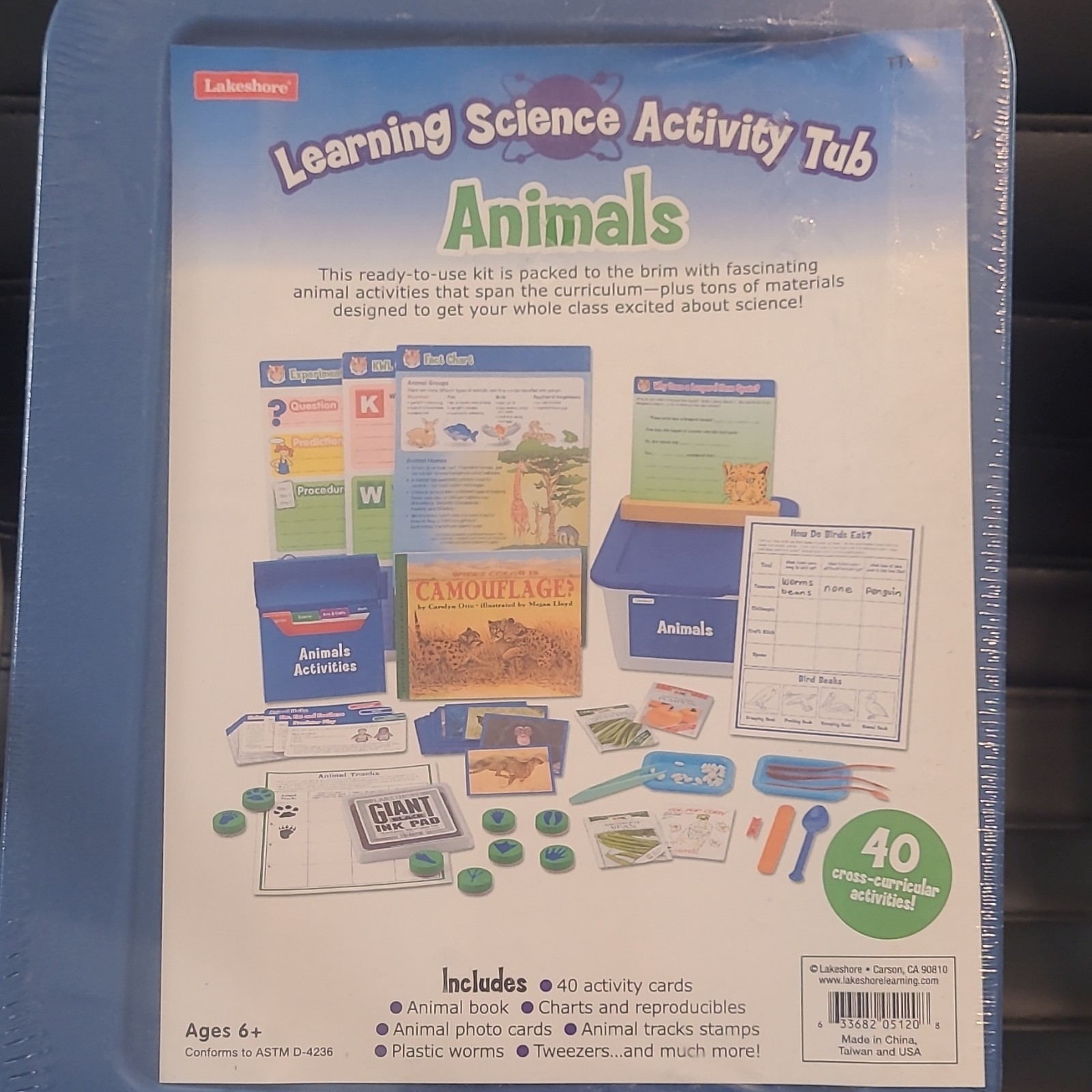Lakeshore Science Activity Tub Animals Educational Cards Sets Teaching Kit TT986